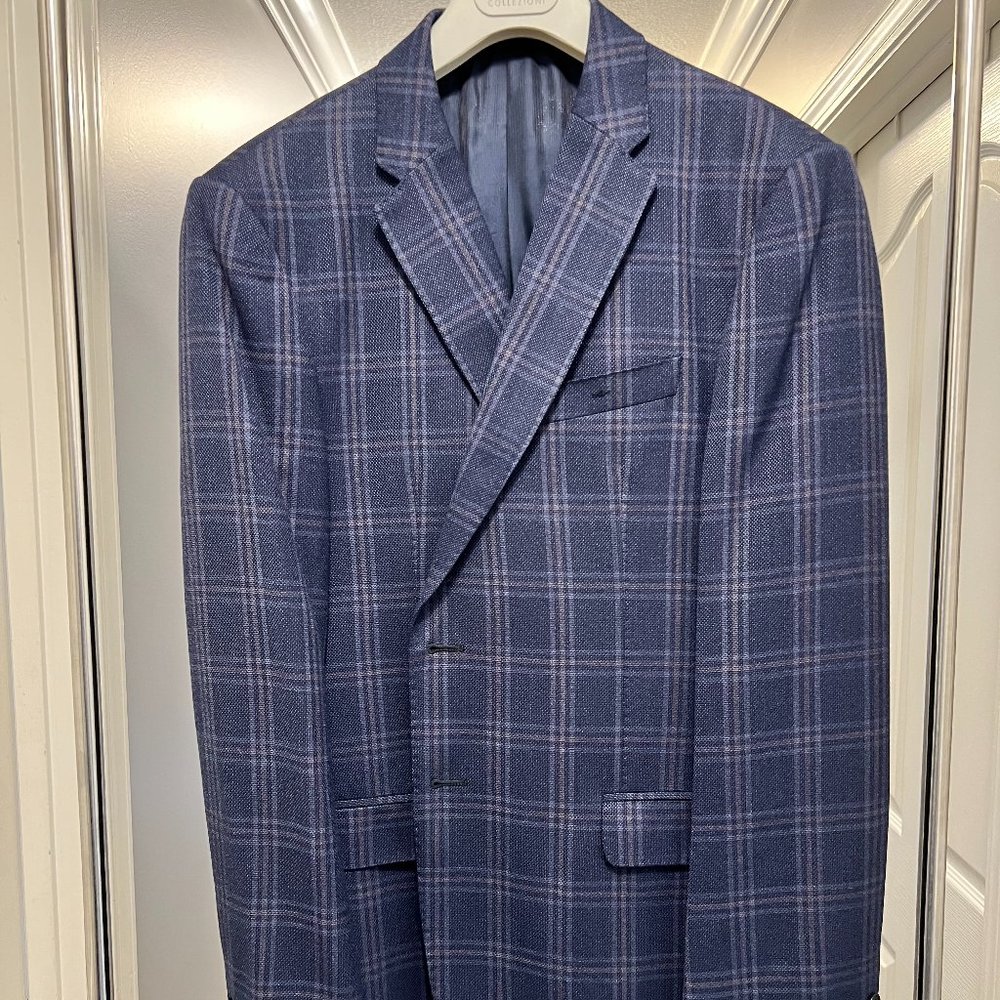 Armani Collelezioni Checkered Pattern Wool Sz 40 R Blazer